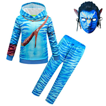 Avatar Jake Sully NiñosTraje De Cosplay Sudadera Con Capucha Y Pantalones Conjunto De Disfraces De Carnaval Halloween Fiesta